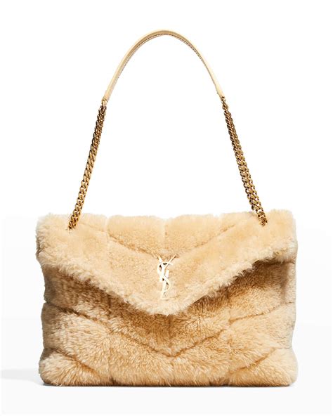 ysl puffer small shearling shoulder bag|yves saint laurent puffer bag.